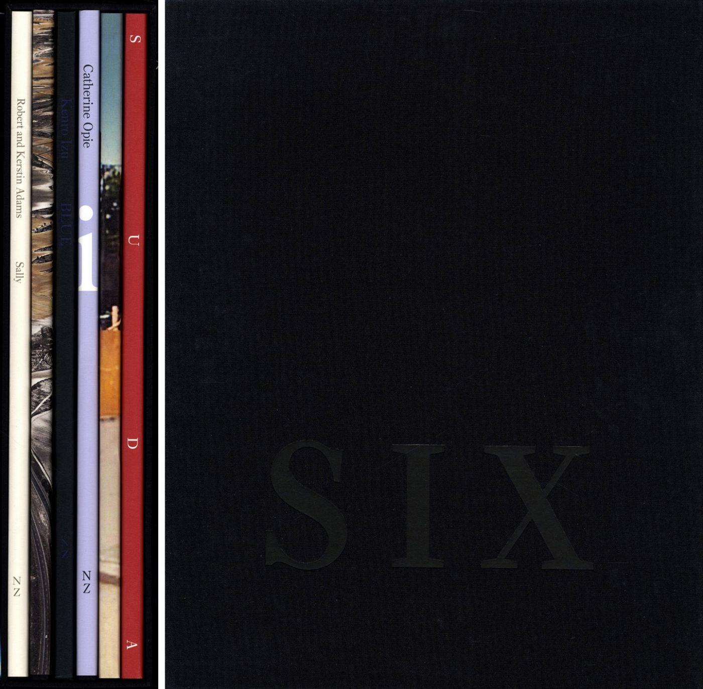 Nazraeli Press Six by Six (6 x 6) Subscription Series: Set 4 (of 6), Limited Edition (with 6 Prints): Robert Adams: Sally; Edward Burtynsky: Monegros (Dryland Farming); Kenro Izu: Blue; Catherine Opie: The Middle of Somewhere; Doug Rickard: A New American Picture; Issei Suda: Sparrow Island