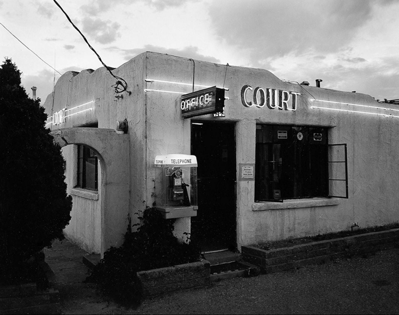 NZ Library #1: John Schott: Route 66, Special Limited Edition (with Gelatin Silver Contact Print "Untitled" from the Series "Route 66 Motels," El Pueblo Court Motel Office with Pay Telephone) (NZ Library - Set One, Volume Six)