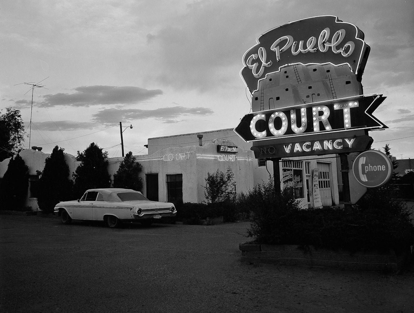 NZ Library #1: John Schott: Route 66, Special Limited Edition (with Gelatin Silver Contact Print "Untitled" from the Series "Route 66 Motels," El Pueblo Court Motel with Neon Vacancy Sign) (NZ Library - Set One, Volume Six)