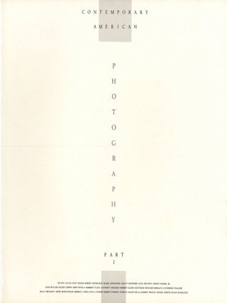 Item #111229 Gallery Min: Contemporary American Photography, Part I. Jo Ann CALLIS, Min J.,...