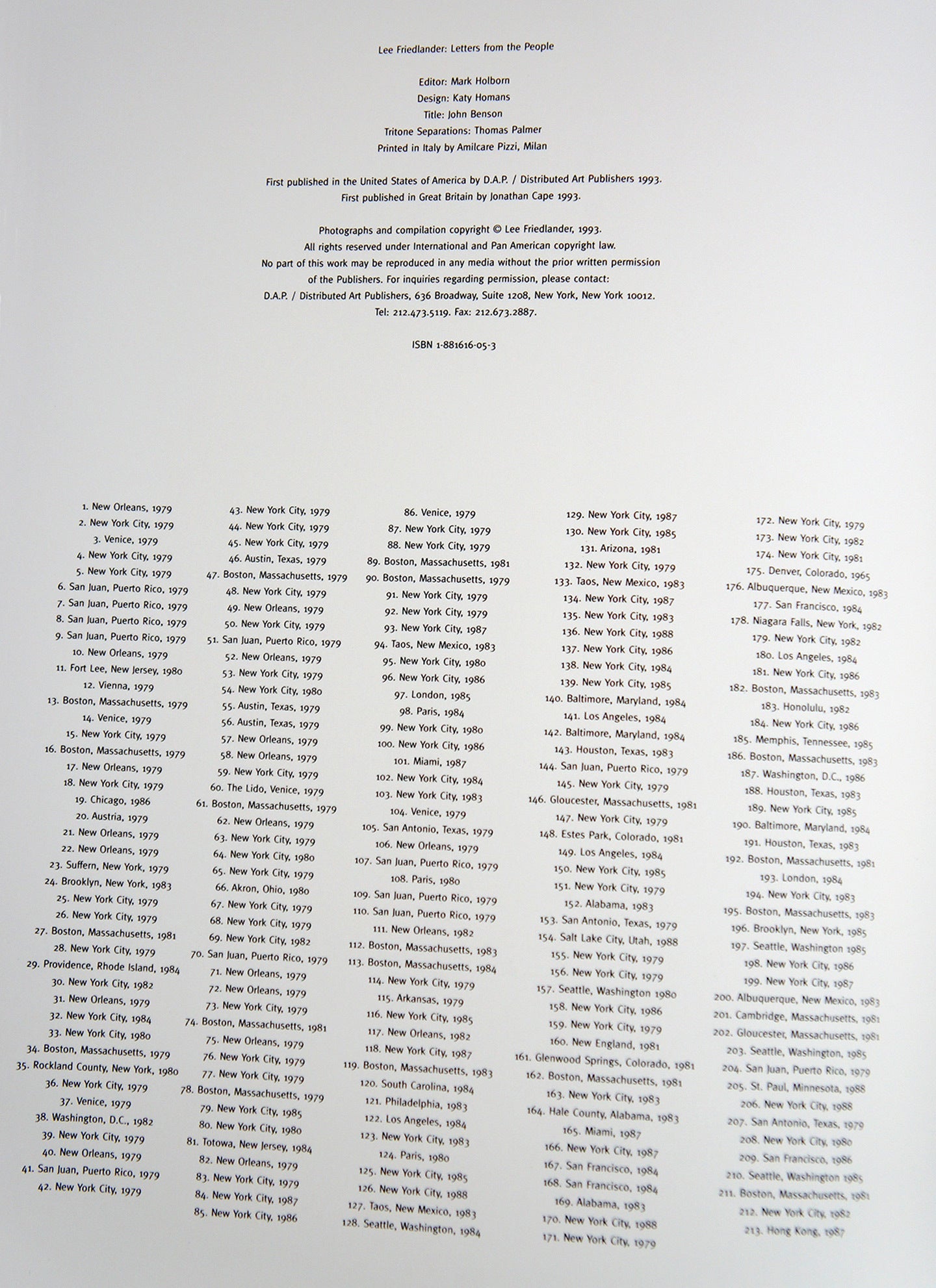 Lee Friedlander: Letters from the People (Special Limited Edition with One Vintage Gelatin Silver Print: "P")