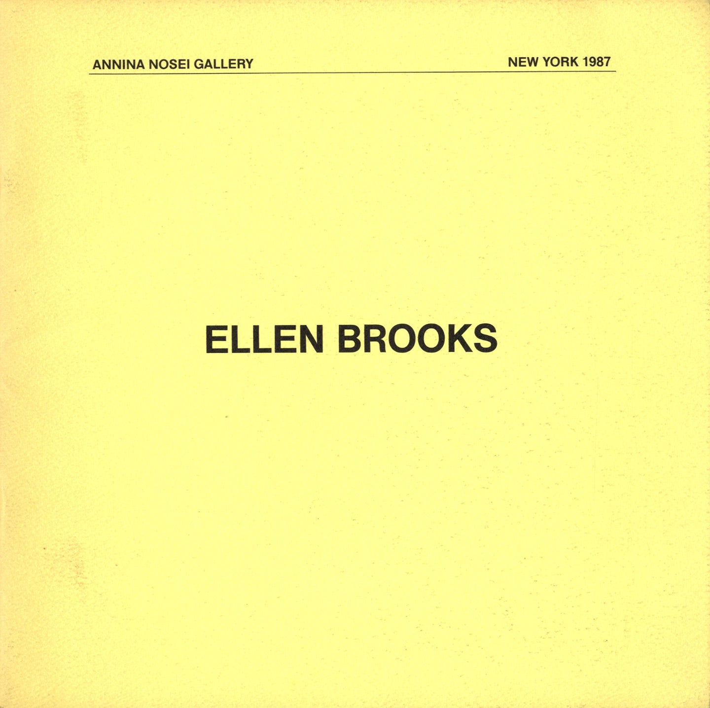 Ellen Brooks (Annina Nosei Gallery)