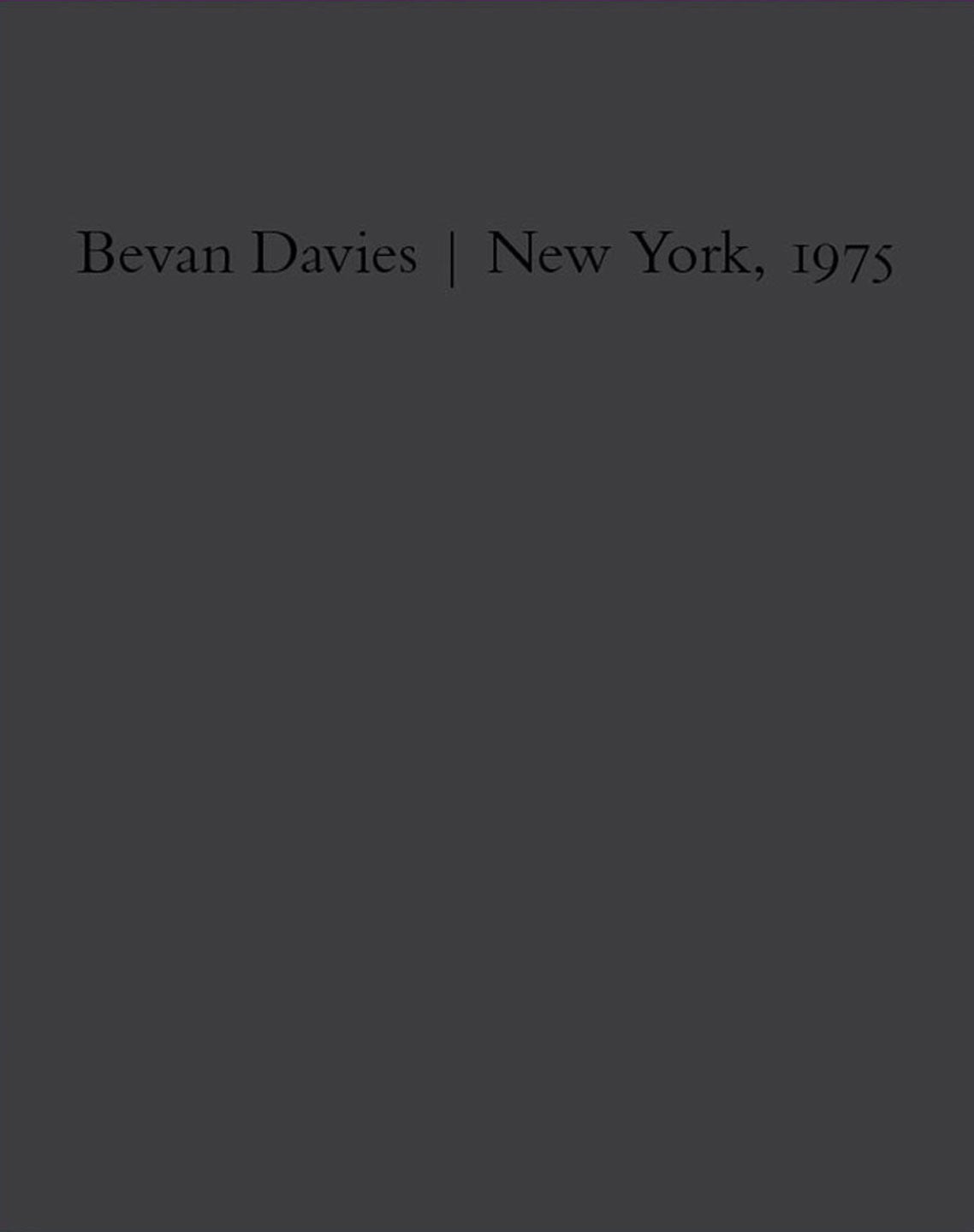NZ Library #3: Bevan Davies: New York, 1975, Limited Edition (NZ Library - Set Three) [SIGNED]