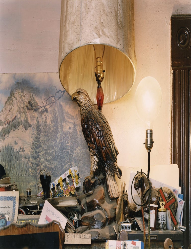 Vincent Borrelli: "Ceramic Eagle Lamp, Syracuse, New York, 1993" (20x24" Type-C...