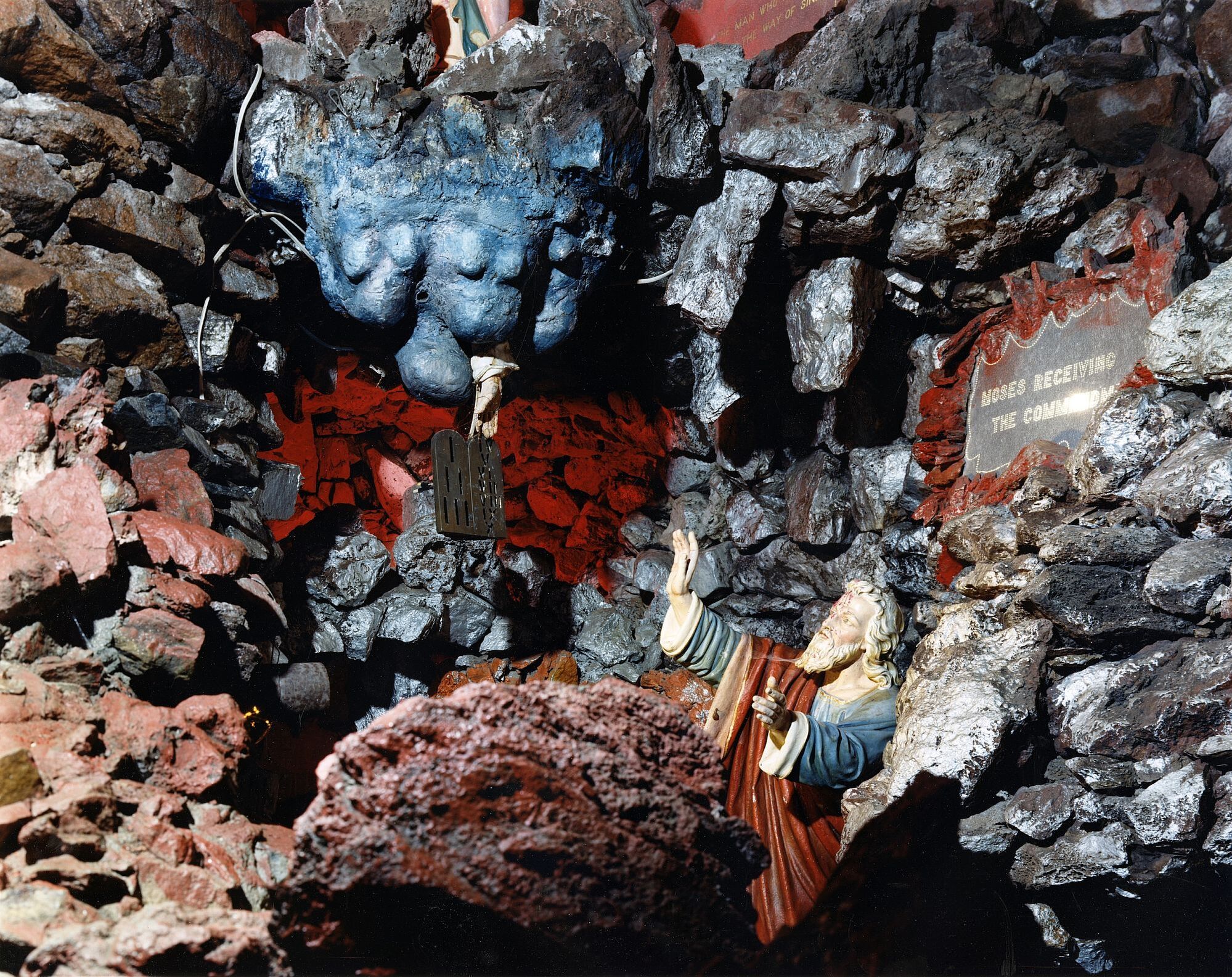 Vincent Borrelli: "Moses Receiving the Commandments, The Grotto Shrine by Fr . Philip J. Wagner, Wisconsin, 1989" (30x40" Type-C Print), Limited Edition (from the Series "Folk Art Environments")